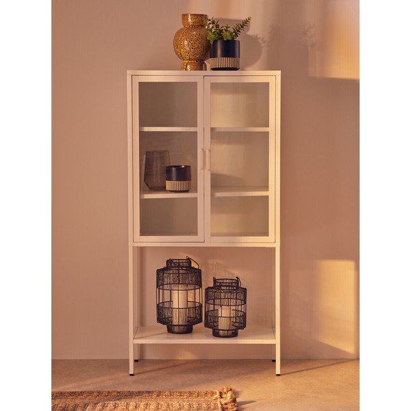Бяла стоманена витрина 75x150x35 cm Acier – Premier Housewares-image-4