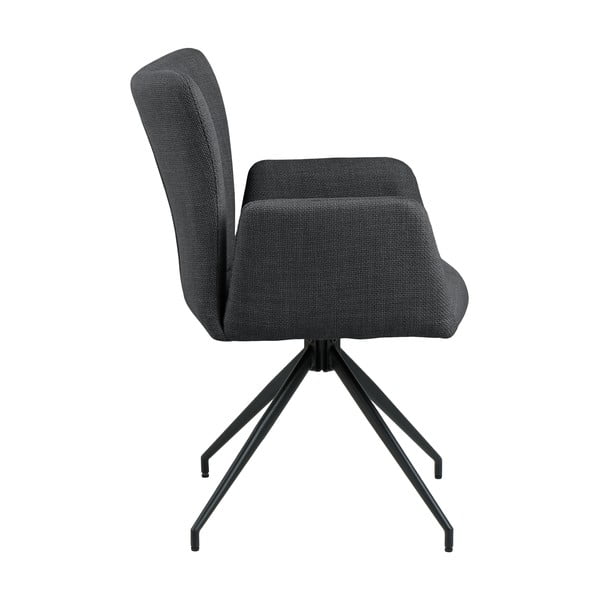 Тъмносиви тапицирани трапезни столове в комплект с подлакътници 2 бр. Laura – Actona-image-4