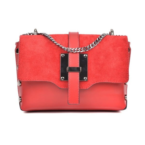 Червена кожена чанта Hanna - Isabella Rhea