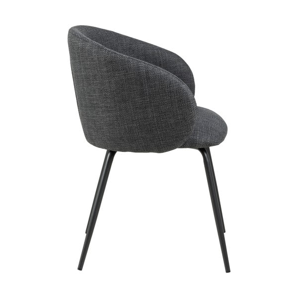Тъмносиви тапицирани трапезни столове в комплект с подлакътници 2 бр. Eleanor – Actona-image-3