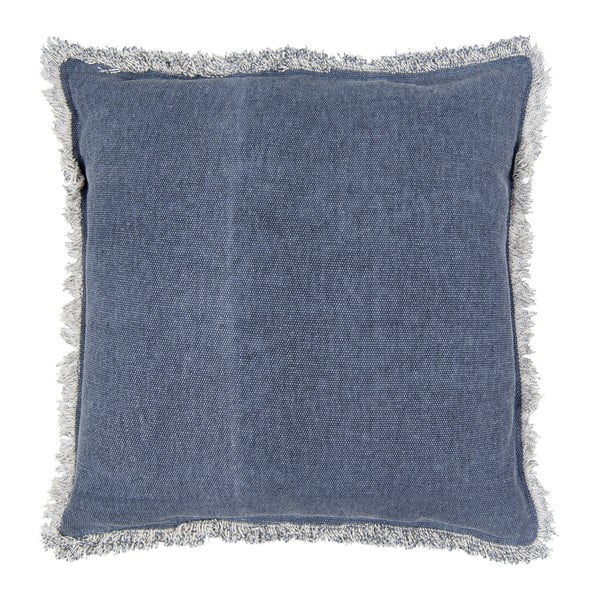 Tmavě modrý bavlněný polštář Clayre & Eef Mismo, 45 x 45 cm