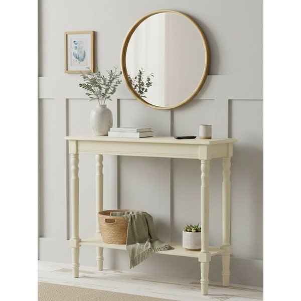 Конзолна маса от масивен бор в цвят слонова кост 30x80 cm Heritage – Premier Housewares-image-2