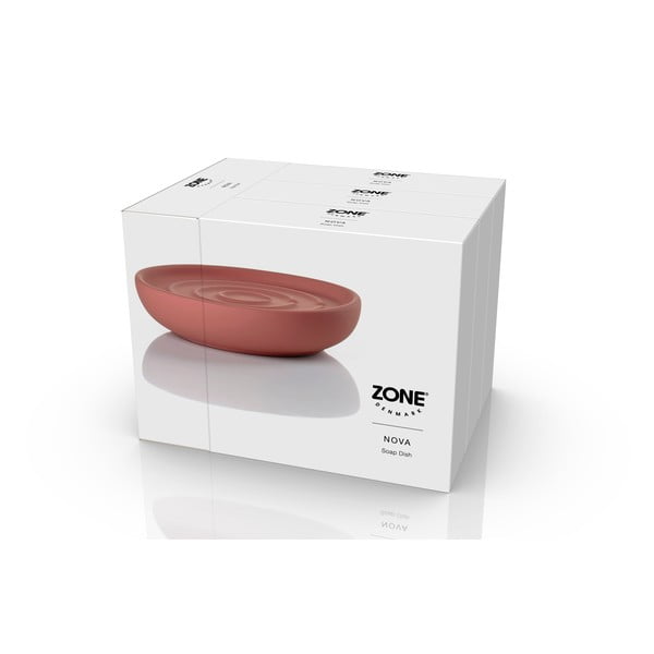 Светлочервена порцеланова сапунерка Nova – Zone-image-3