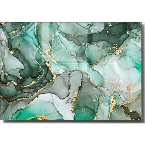 Картина върху стъкло 100x70 cm Turquoise - Wallity