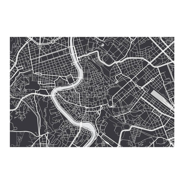 Obraz Homemania Maps Rome Black, 70 x 100 cm