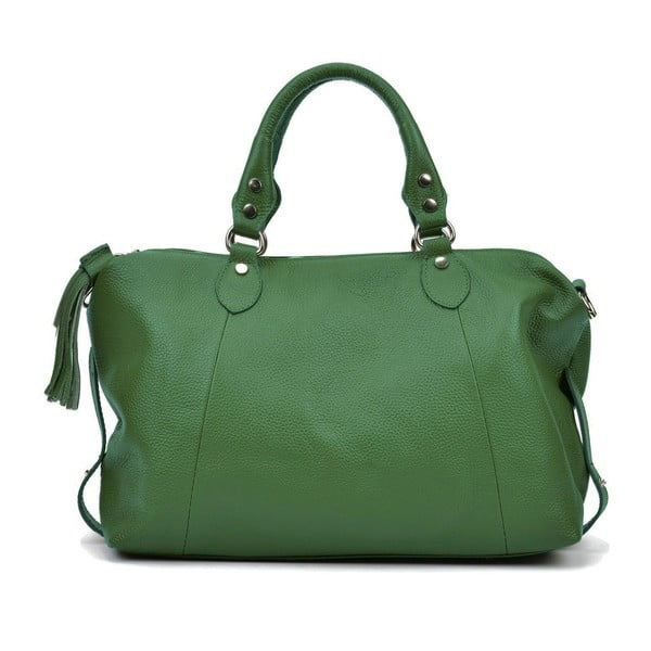 Зелена кожена чанта Mangotti Debra - Mangotti Bags