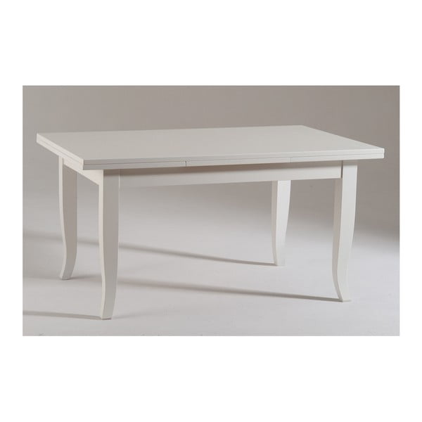 Bílý rozkládací dřevěný jídelní stůl Castagnetti Piatto, 160 cm