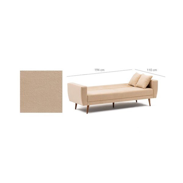 Кремав разтегателен диван Vivalde - Balcab Home-image-4