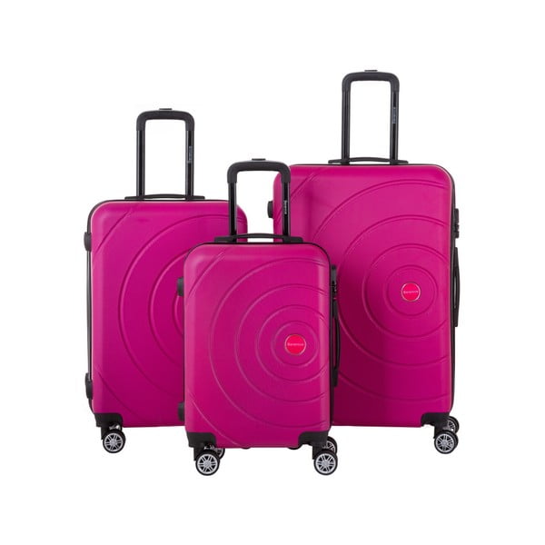 Комплект от 3 розови куфара Circle - Berenice