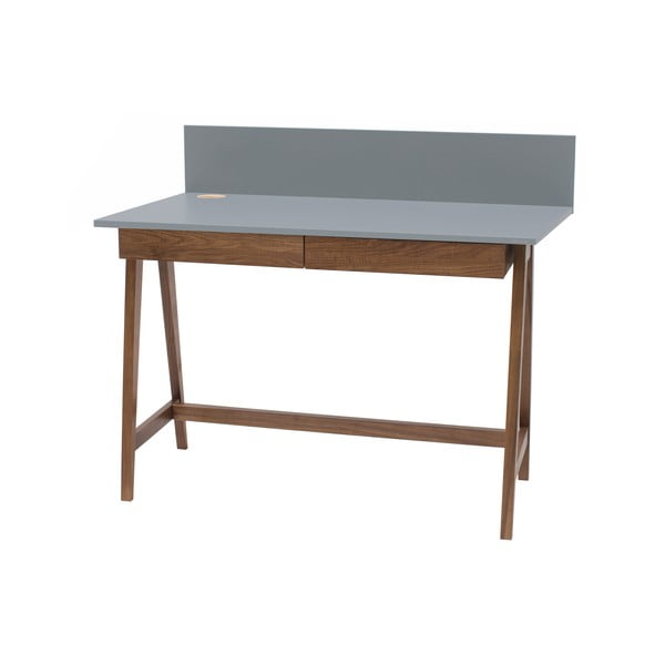 Сиво бюро с основа от ясенова дървесина, дължина 110 cm Luka Oak - Ragaba