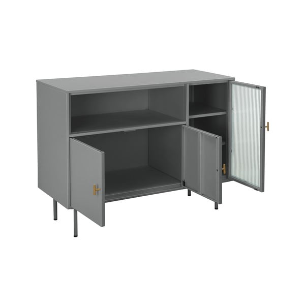 Сива метална витрина 104x80 cm Rosalie – Støraa-image-3