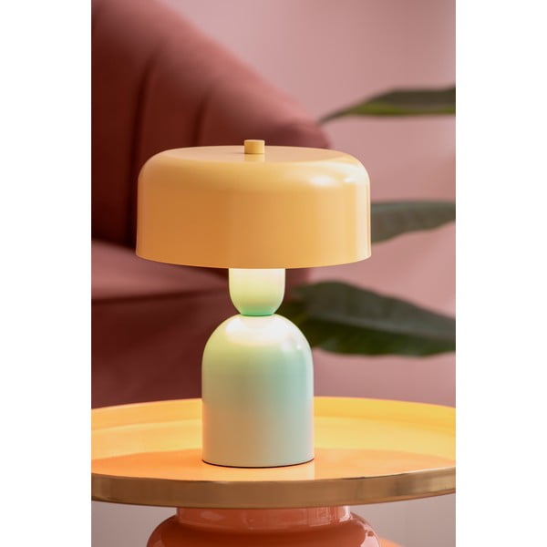 Жълта/тюркоазена настолна лампа (височина 24 cm) Double Funky – Leitmotiv-image-1