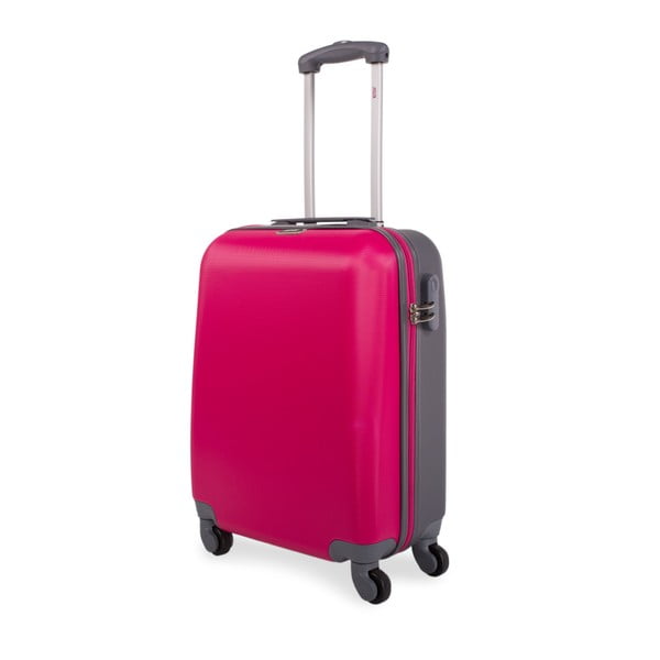 Růžový cestovní kufr na kolečkách Arsamar Jones, výška 50 cm