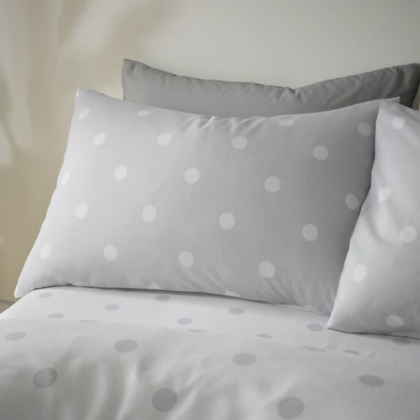 Бяло/светло сиво единично спално бельо 135x200 cm - Catherine Lansfield-image-3