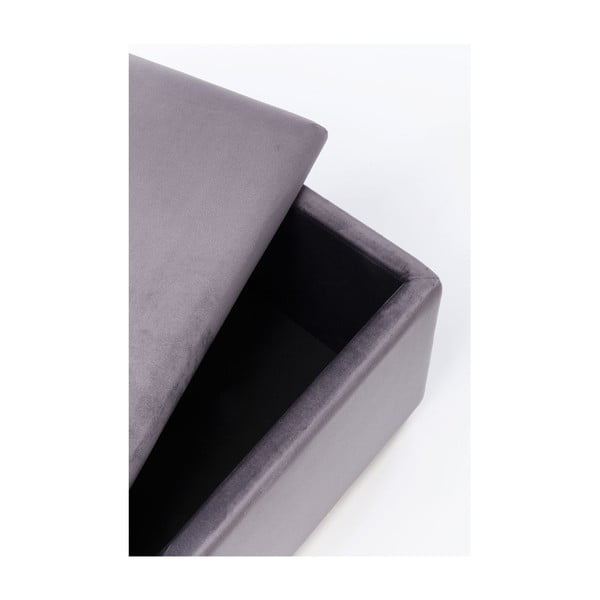 Кафяво-сива кадифена пейка с място за съхранение Cherry - Kare Design-image-4