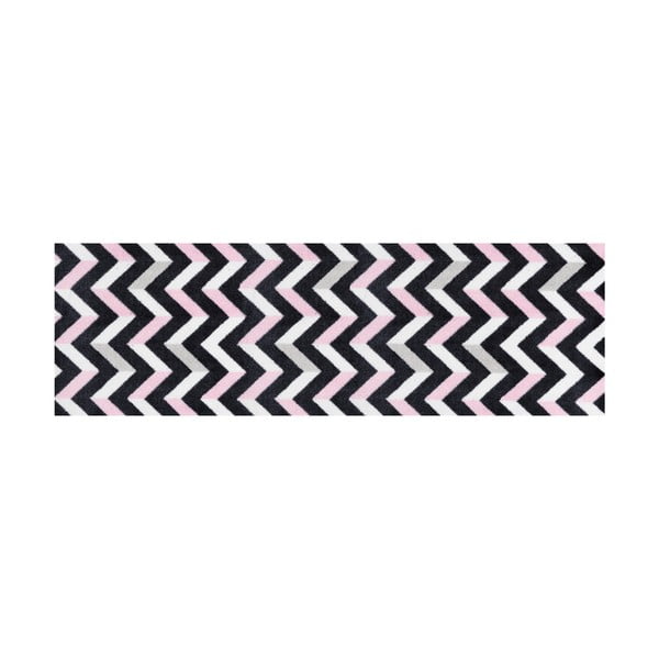 Черно-розова шарена пътека Zic Zac, 150 x 50 cm - White Label