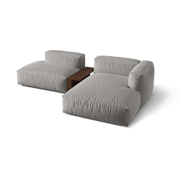 Светлосив модулен ъглов диван (десен ъгъл) Martina – Micadoni Home-image-2