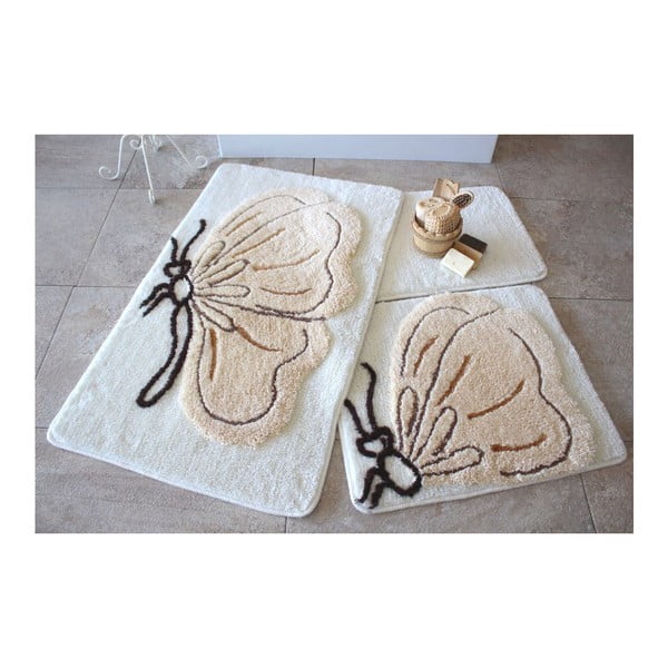 Комплект от 3 килимчета за баня Butterfly - Foutastic