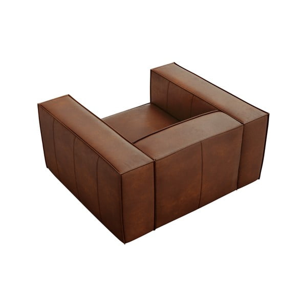 Кафяв кожен фотьойл Madame - Windsor & Co Sofas-image-4