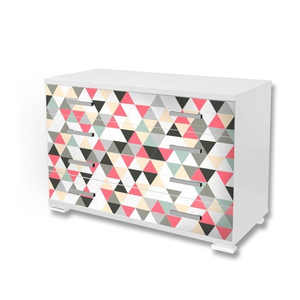 Nalepovací tapeta na nábytek Dimex Barevné trojúhelníky, 125 x 85 cm