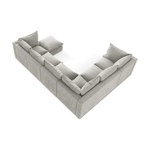 Светлосив ъглов диван (ляв ъгъл/U форма) Manao – Makamii-image-3