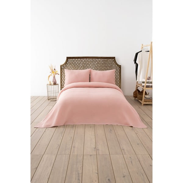 Розово покривало за легло 200x220 cm Waffle – Mijolnir