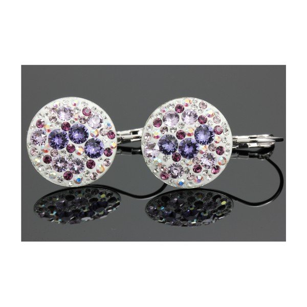 Náušnice Swarovski Elements Violet Mix