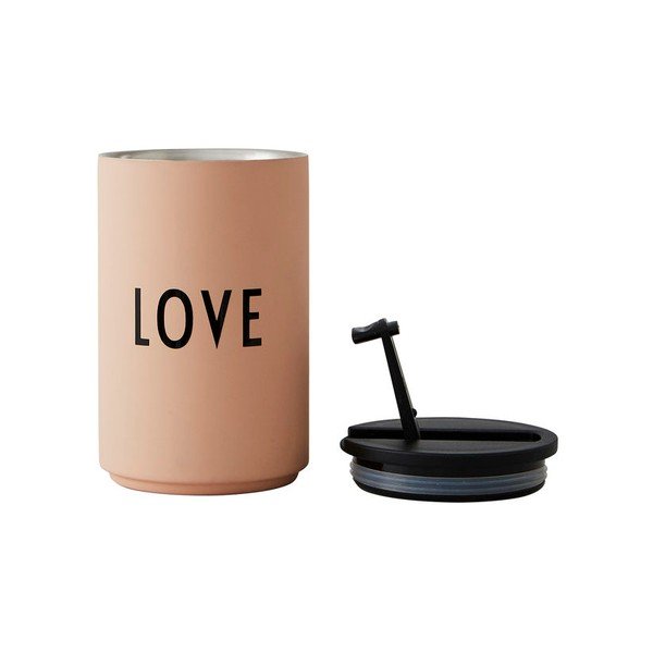 Оранжево-бежова термочаша 350 ml Love - Design Letters-image-2