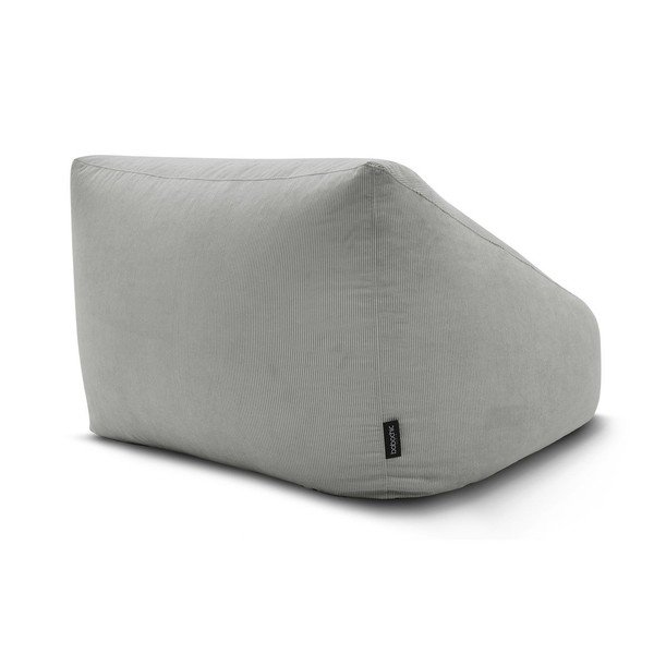 Светлосив пуф от рипсено кадифе Lilibet – Bobochic Paris-image-4