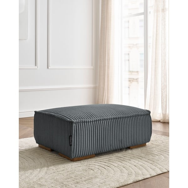 Тъмносива табуретка  от рипсено кадифе Chelsea – Bobochic Paris-image-1