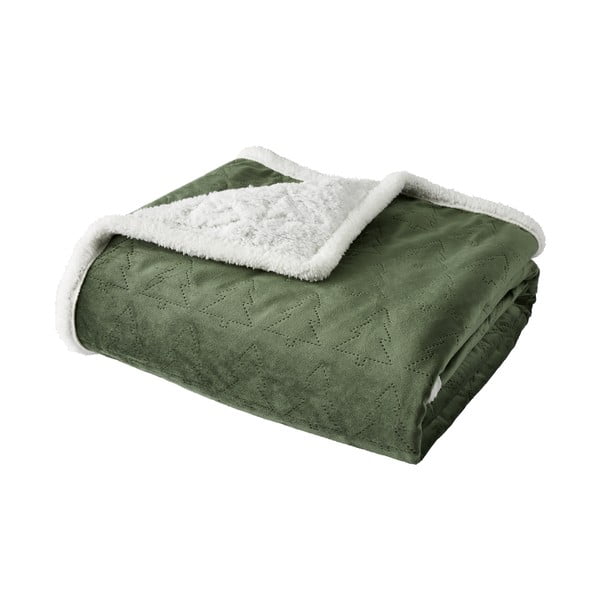 Зелена ватирана покривка за двойно легло 180x200 cm Christmas Tree - Catherine Lansfield