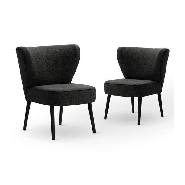 Sada 2 černých jídelních židlí s černými nohami My Pop Design Adami