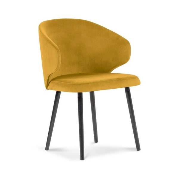 Жълт трапезен стол с кадифена тапицерия Nemesis - Windsor & Co Sofas