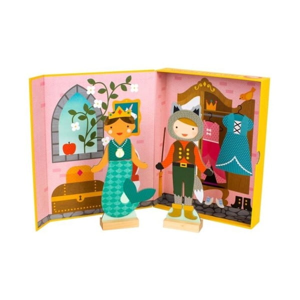 Комплект от 2 обличащи се кукли с магнитни дрехи Приказки - Petit collage