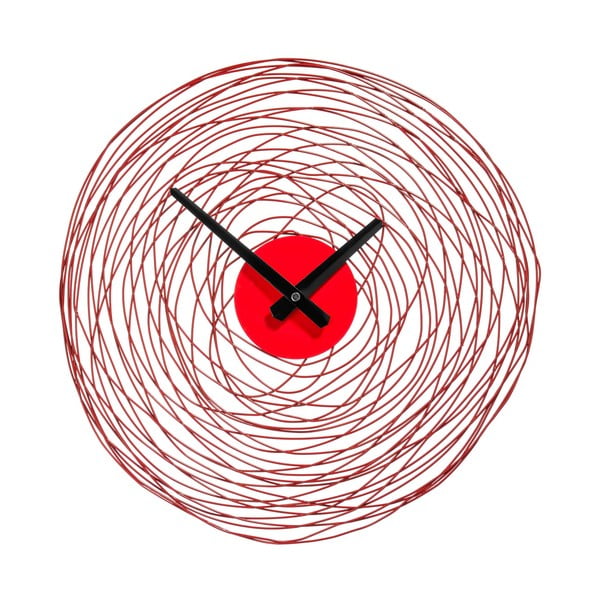 Nástěnné hodiny Red Swirl, 38 cm