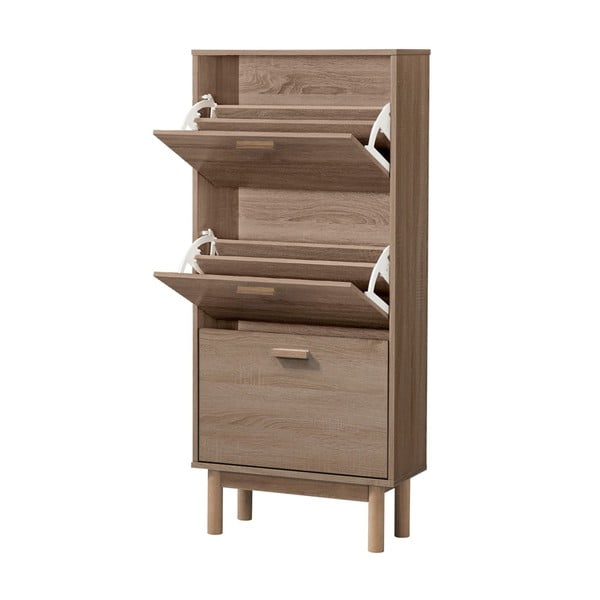 Накланяща се стойка за обувки от декор от дъб  в естествен цвят Melanie – Støraa-image-2