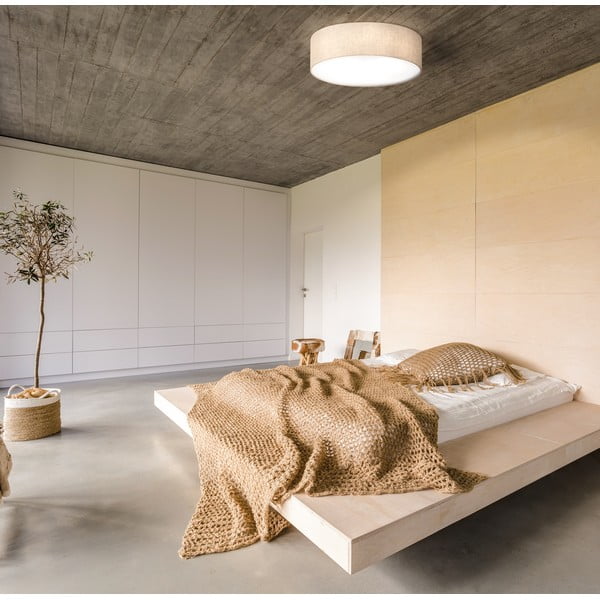 Бежово осветително тяло за таван с текстилен абажур ø 60 cm Thor – Fischer & Honsel-image-1