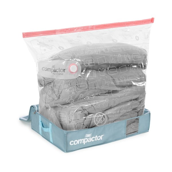 Вакуумна пластмасова кутия за съхранение под леглото 65x45x15,5 cm Blue Edition – Compactor-image-3