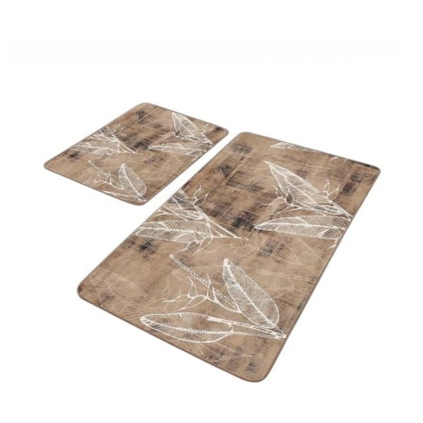 Кафяви кадифени килими за баня в комплект от 2 бр. 60x100 cm – Mila Home