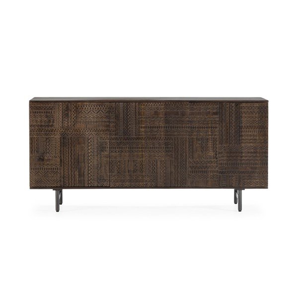 Тъмнокафяв скрин от масивно манго 160x75x40 cm Kalai – MOME