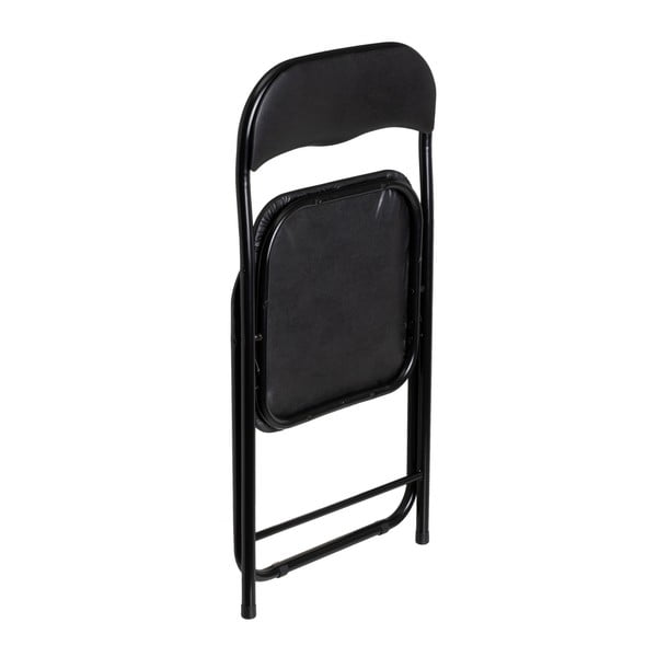 Черен сгъваем трапезен стол от имитация на кожа – Casa Selección-image-2