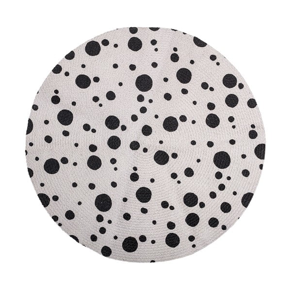 Детски черно-сив килим Dots, ⌀ 80 cm - Bloomingville Mini