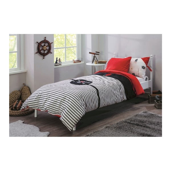 Спално бельо с чаршаф за единично легло Пират, 160 x 220 cm - Unknown