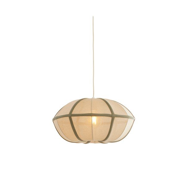 Кремаво висящо осветително тяло с текстилен абажур Mirelys – Light & Living-image-2