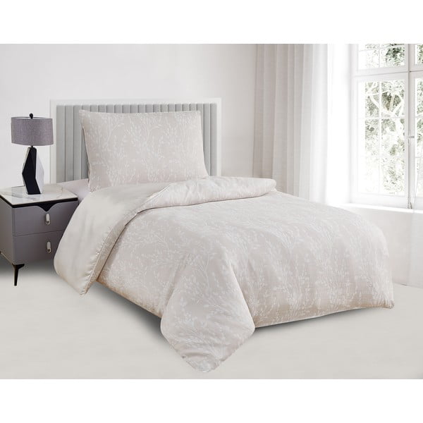 Бежово единично  спално бельо от жакард 140x200 cm Boston – My House-image-1