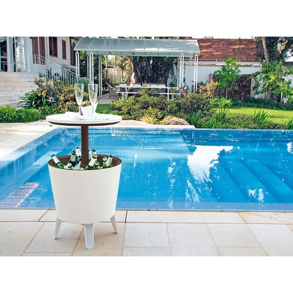 Пластмасова кръгла градинска маса с тавичка за лед ø 49,5 cm Cool – Keter-image-3