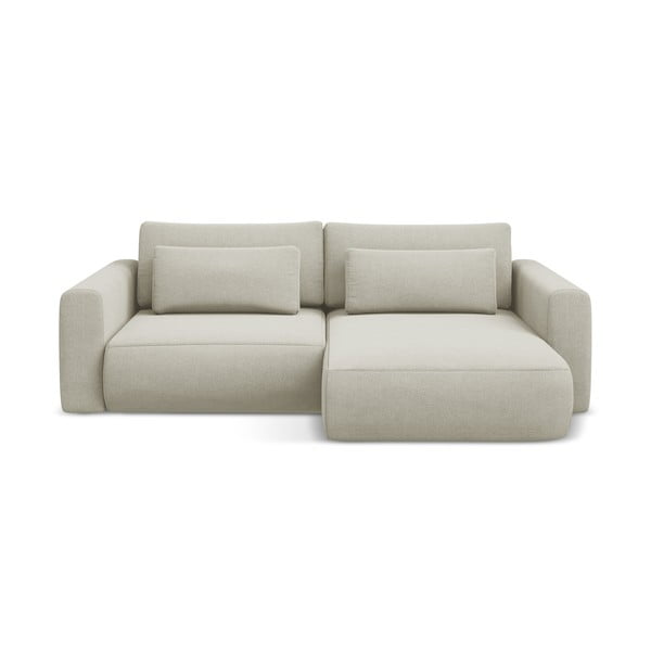 Бежов разтегателен ъглов диван с място за съхранение (десен ъгъл) Kapua – Makamii