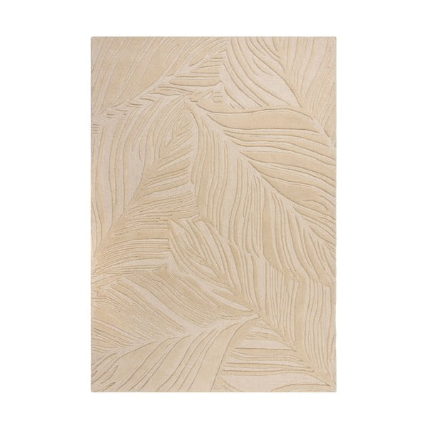 Бежов вълнен килим , 160 x 230 cm Lino Leaf - Flair Rugs
