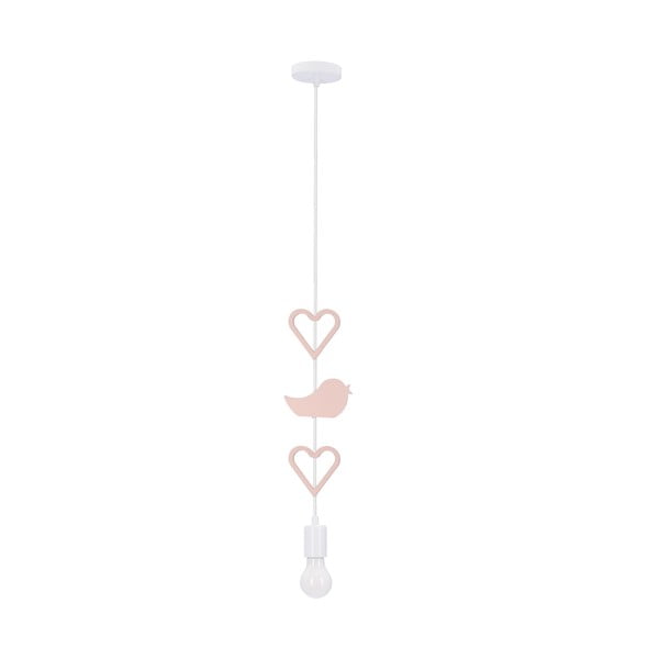Детска лампа в бяло и розово с метален абажур Single - Candellux Lighting