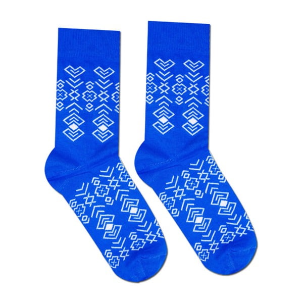 Сини памучни чорапи Geometry, размер 39-42 - HestySocks